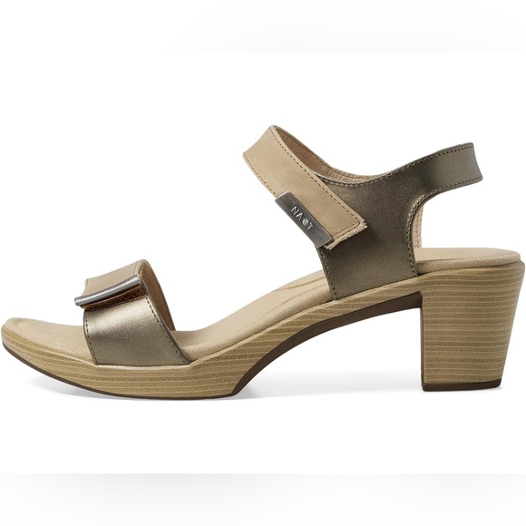 Brown Leather Open Toe Sandal Heels - Picture 2 of 12